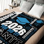 Personalized Class of 2026 You Did It  Graduation Cap Soft Throw Blanket with Name and Year Home Decor Graduation Party Gift for Graduates