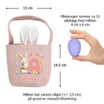 Personlig påskkorg med namn och initialer sött flerfärgat kaninmotiv perfekt som påskpresent eller till äggjakten för barn