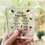Personalized You Are Bible Chapter Graduation Cap Acrylic Plaque with Name and Year Home Decor Graduation Gift for Class of 2026 Graduates Christians