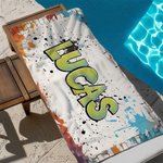 Personalisierte Graffiti-Stil schnell trocken überdimensioniert Mikrofaser Strandtuch mit Namen Sommer Urlaub Strand Party Geburtstag Geschenk für Kinder Freunde