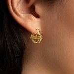 Personligt Twisted Band Name Design Hoop Earrings Dainty Smycken Födelsedag Julklapp för kvinnor
