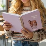 Personalised Horse Flower Butterfly 2026 Planner A5 Spiral Notebook with Name and Weekly Monthly Planner Pages Birthday Gift for Horse Owners Lovers