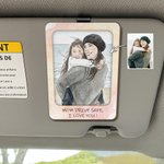 Personalised Watercolour Photo Wooden Car Visor Clip with Text Car Accessories Birthday Anniversary Gift for Couple Family Friend