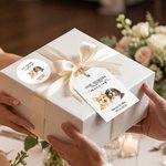 Personalised Watercolor Pet Portrait Tags Stickers Set with Text and Name Gift Decor Wedding Party Favor for Newlyweds Pet Lovers