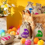 Gepersonaliseerd schattig konijn-oor dinosaurus koord Gift Bag met naam Pasen Hunting Party Gift voor jongens meisjes