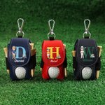 Bolsa de golf de cuero de PU personalizada con personaje de dibujos animados con inicial y nombre Accesorios de golf Regalo de cumpleaños para los amantes del golf