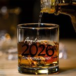 Personalized Class of 2026 Graduates Graduation Cap 10 oz Old Fashioned Whiskey Glass with Name Text and Year Graduation Gift for Graduates