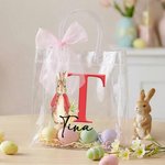 Personalisierte Oster-Geschenktüte im Peter-Hase Design | mit Name und Initiale | mit Schleife | wiederverwendbar | Ostern Geschenk für Kinder