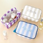 Trousse de maquillage brodée multicolore avec pompon Sac de voyage essentiel Anniversaire Cadeau de fête des mères pour les femmes