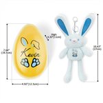 Uovo di Pasqua Jumbo riempibile del coniglietto di Pasqua personalizzato e portachiavi di peluche estensibile con nome Cesto riempitivo Regalo per la festa di Pasqua per bambini