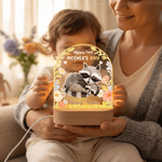 Personlig söt blomma djur akryl nattlampa med namn och träbas rumsdekoration födelsedag mors dag present till ny mamma