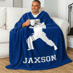 Personalised Taekwondo Silhouette Soft Throw Blanket with Name Home Decor Daily Use Birthday Gift for Taekwondo Enthusiasts