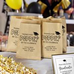 Gracias personalizadas para Poppin bolsas de galletas de palomitas de grado alimenticio con nombre Juego de 20 regalos de fiesta de graduación para la clase de 2026 Graduados Seniors