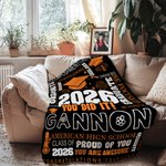 Personalized Class of 2026 You Did It  Graduation Cap Soft Throw Blanket with Name and Year Home Decor Graduation Party Gift for Graduates