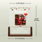 Lámpara de noche LED acrílica personalizada de varios temas con texto fotográfico y base de madera En memoria del amor Navidad Cumpleaños Regalo para amigos Familia