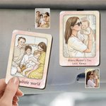 Personalised Watercolour Photo Wooden Car Visor Clip with Text Car Accessories Birthday Anniversary Gift for Couple Family Friend