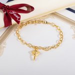 Pulsera Minimalista Personalizada con Colgante de Gorro de Graduación y Nombre Grabado Regalo de Graduación para Graduados