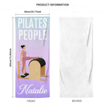 Personalized Cartoon Pilates Character Gradient Colour Pilates Towel with Name Sports Accessories Birthday Fitness Gift for Pilates Lover