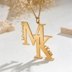 Personalisierte doppelte Initialen Namen Halskette Zierliche Schmuck Hochzeit Geburtstag Jahrestag Muttertag Geschenk für Frauen