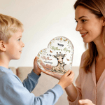 Personalised Parent-Child Cartoon Animal Heart Acrylic Plaque with Name and Year Home Decor Mother's Day Birthday Gift for New Mom