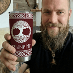 Personalized Multicolor Viking Runes Norse Mythology Insulated 20 oz Tumbler with Name Travel Daily Use Birthday Gift for Men