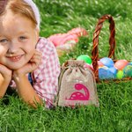 Gepersonaliseerd schattig konijn-oor dinosaurus koord Gift Bag met naam Pasen Hunting Party Gift voor jongens meisjes