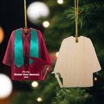 Personalized Wooden Graduation Uniform Ornament with Ribbon Name School and Year Graduation Gift for Graduate