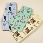Personalized Paw Print Carrot Pet Photo Soft Skin-Friendly Pajama Pants with Name Birthday Gift for Family Friends Pet Lovers