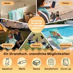Personalisiertes Strandtuch mit Meeresschildkröte und Blumen | mit Namen | Mikrofaser | schnelltrocknend | Strand Urlaub Geschenk für Familie Freunde