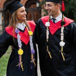 Personalized Class of 2026 Rose Rhinestone Two-Colored Braided Graduation Ribbon Lei with Texts Graduation Party Decor Gift for Graduates