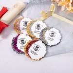 Magnete personalizzato in resina glitterata per cappello da laurea con nome dell'anno Set di 5 decorazioni per il frigorifero Ricordo della scuola, festa di laurea, regalo per i laureati
