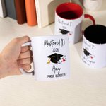Personalised Mastered It Graduation Cap 11oz Name Mug with School Name and Year Graduation Gift for Graduates
