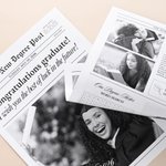 Personalised Graduation Newspaper Vintage Wrapping Paper with Text and Photo for Flower Bouquet Graduation Gift for High School College Graduates