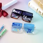 Personalized Graduation Cap Class of 2026 Gradient Square Sunglasses with Year and Name Party Favor Graduation Ceremony Gift for Graduates Friends