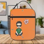 Gepersonaliseerde Cartoonfiguur Geboortebloem Waterdichte Geïsoleerde Lunchtas met Naam Terug naar School Picknick Cadeau voor Kinderen Familie
