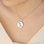 Personalised Cross Birth Flower Photo Locket Necklace Dainty Jewellery Birthday Anniversary Mother's Day Christian Gift for Mom Grandma Woman