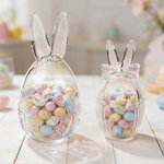 Bocal de verre personnalisé avec nom pour les oreilles du lapin de Pâques Décoration de bureau Cadeau de fête de Pâques pour les enfants