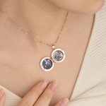 Personalised Cross Birth Flower Photo Locket Necklace Dainty Jewellery Birthday Anniversary Mother's Day Christian Gift for Mom Grandma Woman