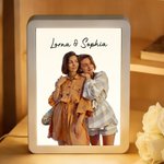 Cadre photo LED personnalisé avec nom et peinture à l'huile Cadeau de sympathie pour les propriétaires d'animaux de compagnie