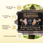 Personalized Cartoon Character Clip Art Horizontal Metal Sign with Text and Name Swimming Pool Decor Birthday Gift for Couples