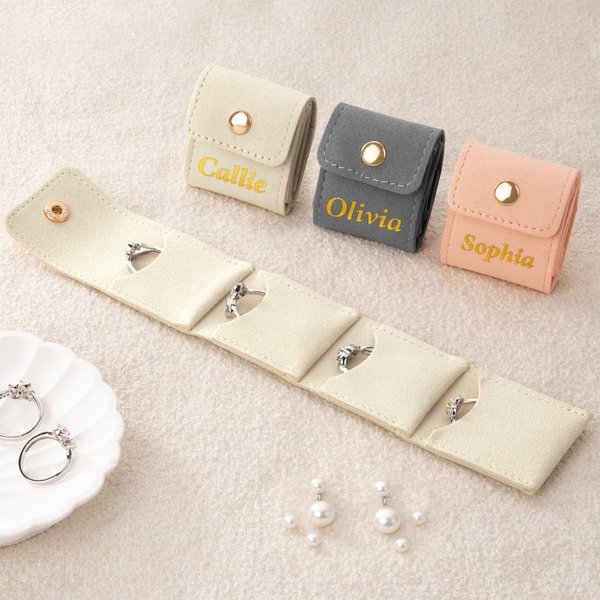 Personalized Simple Golden Name Foldable Jewelry Case Travel Essentials Daily Use Business Trip Gift for Girls Women