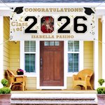 Personalized Graduation Cap Class Of 2026 Graduation Photo Banner with Text and Year Graduation Party Gift for Graduates