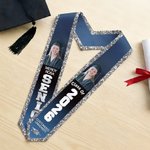 Personalised Multicolour Glitter Photo Graduation Sash with Name and Year Graduation Gift for Class of 2026 Graduates