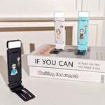 Personalized Cartoon Character LED Rechargeable Light Clip with Name and Birth Flower Reading Accessories Birthday Gift for Book Lovers Friends