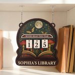 Personalized Books Read This Year Wooden Read Tracker with Text Library Bookshelf Decor Study Space Use Birthday Gift for Bookworms Book Lovers