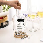 Bottiglia di vetro per barattolo di auguri e consigli di laurea personalizzati con messaggio dell'anno e nome in bottiglia, regalo di laurea per laureati