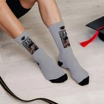 Personalized Graduation Hat Photo Congrats Grad Soft Multicolour Crew Socks with Name Celebration Graduation Gift for Graduates Classmates