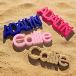 Personalised Multi-color Name 3D Printed Sand Mold 1-7 Letters Beach Vacation Essentials Play Birthday Gift for Family Kids