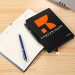 Personalised Company Logo PU Leather Notebook Pen Set with Name and Slogan Anniversary Promotion Gift for Employee