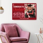 Photo de fin d'études personnalisée sur toile avec paillettes, sans cadre, avec nom Cadeau de fin d'études pour la classe 2026